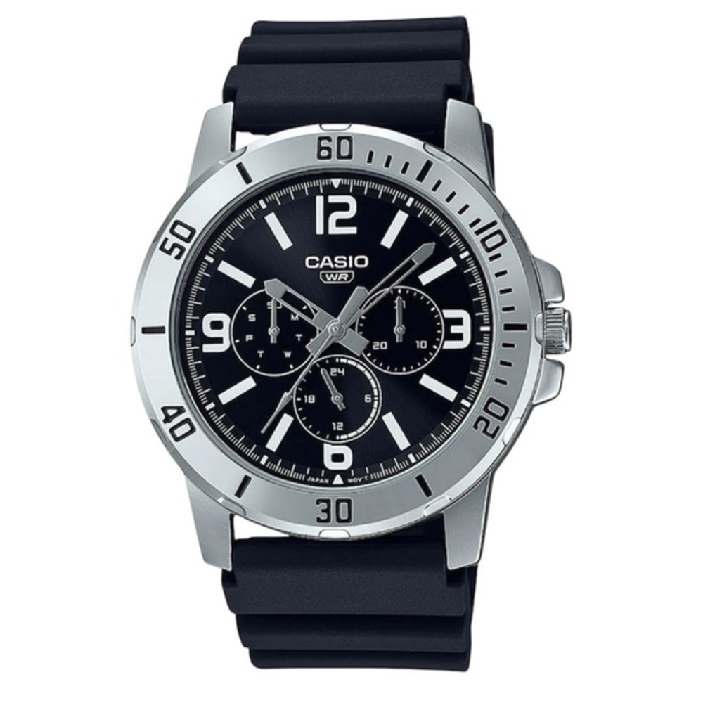 Casio Dual-Tone Black and Silver Watch